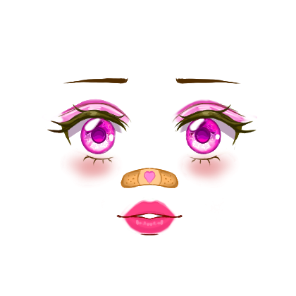 Super Pink Heart Makeup Roblox classic face